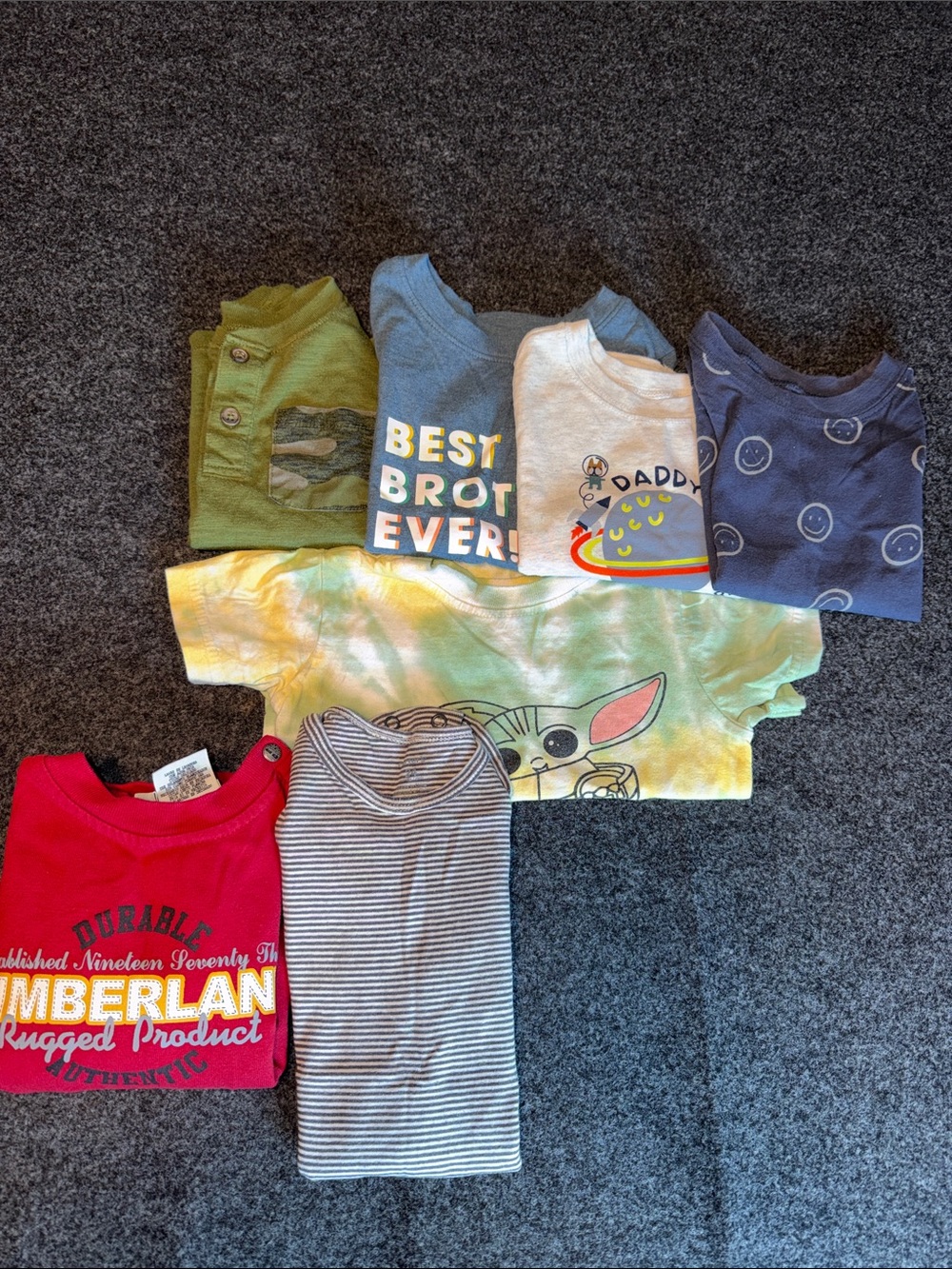 2T/24 Month Old Party Pack Little Boys Kids Mixed Graphic Tops - Assorted